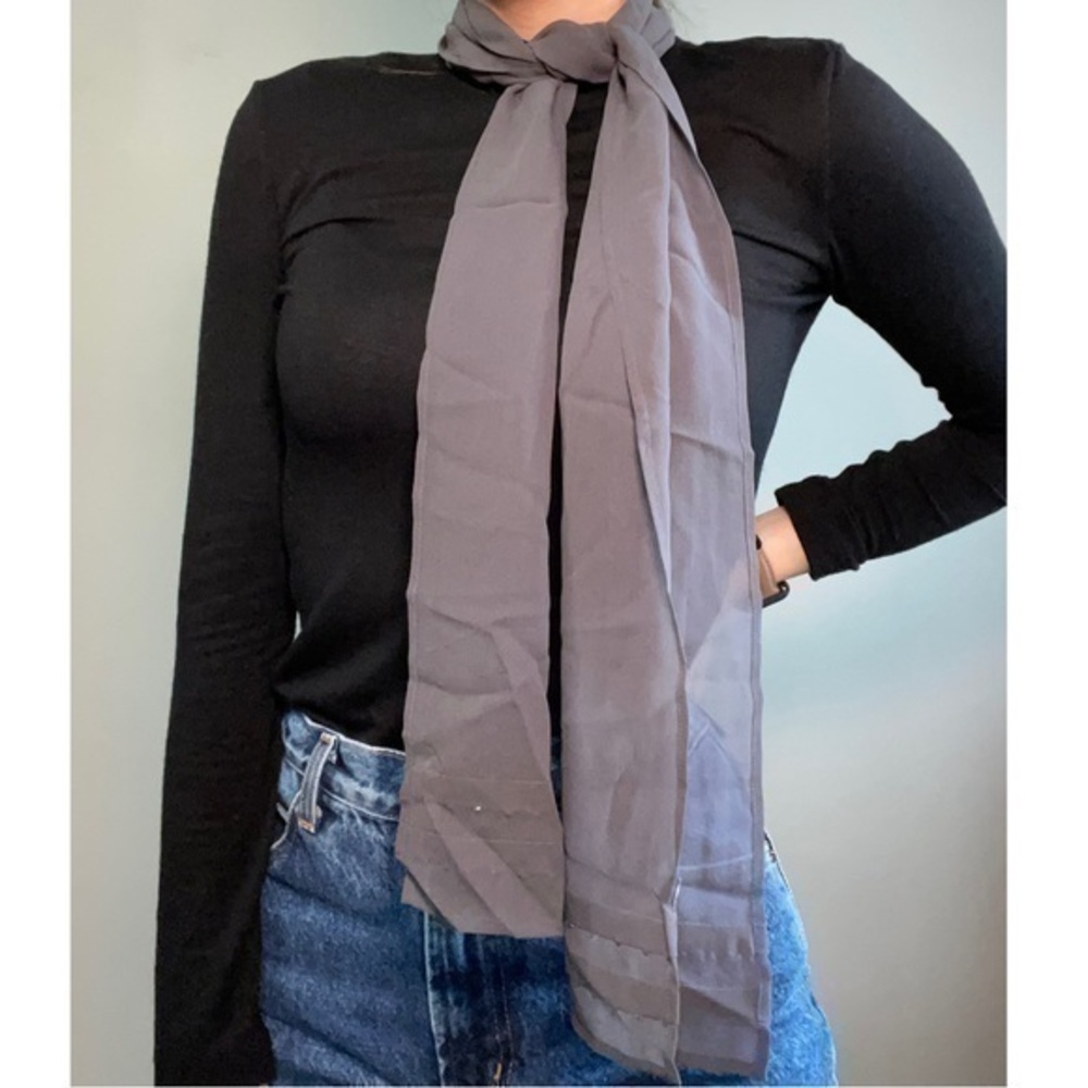 Gray Silk Neck Scarf